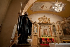 The Rite of Serpari. Cocullo, Italy. The statue of San Domenico inside the church dedicated to him, before going out for the procession through the streets of the village
